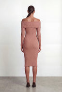 Adalynn Zip Front Fold Over Midi Dress