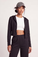 Modal Crop Zip Hoodie