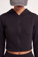 Modal Crop Zip Hoodie