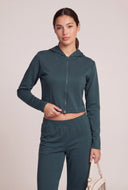 Modal Crop Zip Hoodie