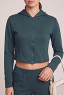 Modal Crop Zip Hoodie