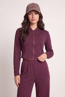 Modal Crop Zip Hoodie