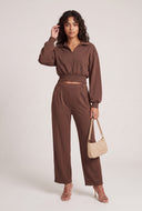 Jordyn Crop Polo Sweatshirt