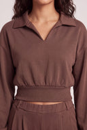 Jordyn Crop Polo Sweatshirt