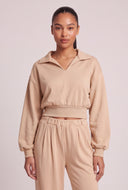 Jordyn Crop Polo Sweatshirt