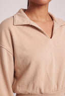 Jordyn Crop Polo Sweatshirt