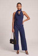 Pinstripe Halter Top with Scarf