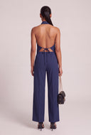 Pinstripe Halter Top with Scarf
