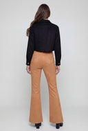 Tru Grommet Detail Faux Suede Flare Pants