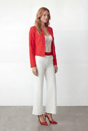 Padded Shoulder Open Front Blazer