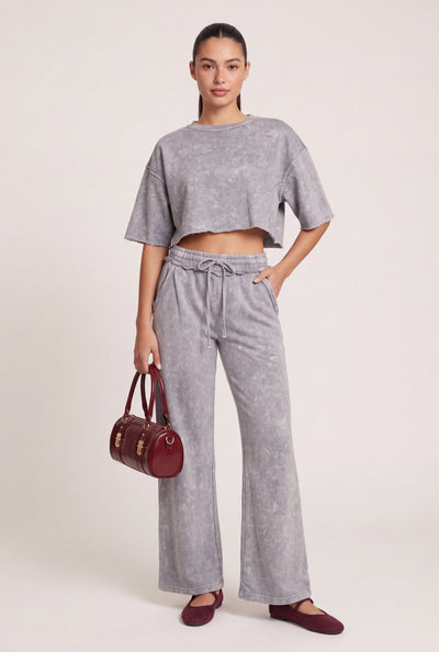 Acid Wash Drawstring Sweatpants