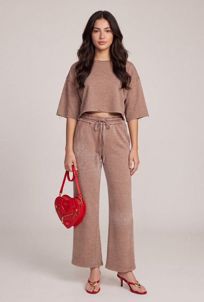 Acid Wash Drawstring Sweatpants