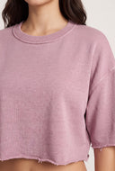 Acid Wash Crop Sweatshirt