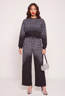Glam Leopard Print Crop Sweatshirt