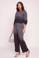 Glam Leopard Print Crop Sweatshirt