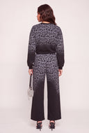 Glam Leopard Print Crop Sweatshirt