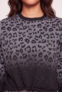 Glam Leopard Print Crop Sweatshirt