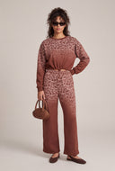 Glam Leopard Print Crop Sweatshirt