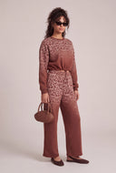 Glam Leopard Print Crop Sweatshirt
