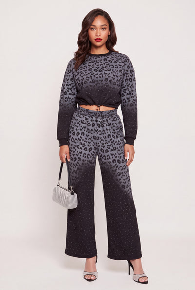 Glam Leopard Print Sweatpants