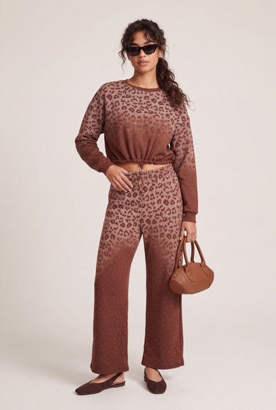 Glam Leopard Print Sweatpants