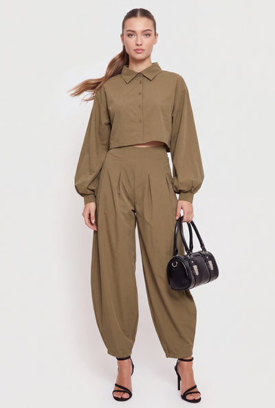 Pleated Balloon Pants