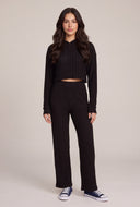 Maia Rib Knit Crop Hoodie