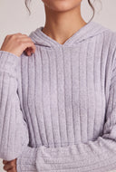 Maia Rib Knit Crop Hoodie