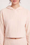 Maia Rib Knit Crop Hoodie