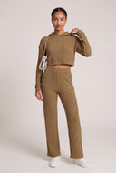 Maia Rib Knit Crop Hoodie