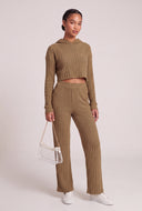 Maia Rib Knit Crop Hoodie