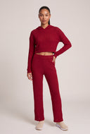 Maia Rib Knit Crop Hoodie