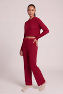 Maia Rib Knit Crop Hoodie