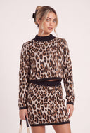 Leopard Print Crop Sweater
