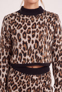 Leopard Print Crop Sweater