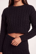 Donna Cable Knit Crop Sweater