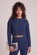 Donna Cable Knit Crop Sweater