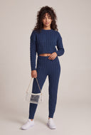 Donna Cable Knit Crop Sweater