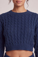 Donna Cable Knit Crop Sweater