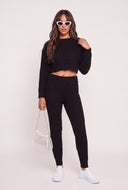 Donna Cable Knit Joggers