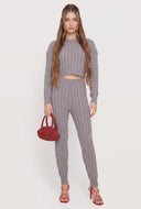 Donna Cable Knit Joggers
