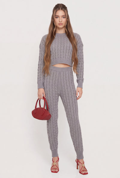 Donna Cable Knit Joggers