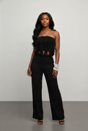 Ruffle Fringe Cropped Tube Top