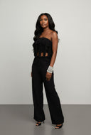 Ruffle Fringe Cropped Tube Top