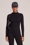 Kaelyn Rib Knit Asymmetrical Top