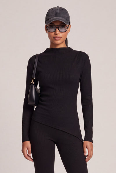 Kaelyn Rib Knit Asymmetrical Top