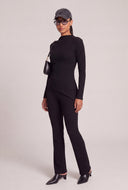 Kaelyn Rib Knit Asymmetrical Top