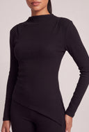 Kaelyn Rib Knit Asymmetrical Top