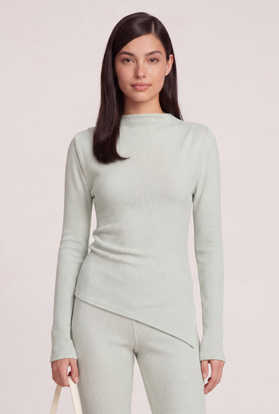 Kaelyn Rib Knit Asymmetrical Top