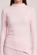 Kaelyn Rib Knit Asymmetrical Top